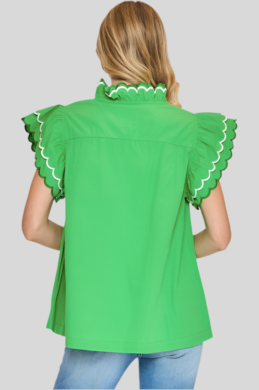 Emerald Green Boho Top
