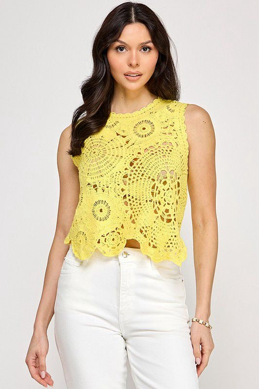 Sun & Fun Sleveless Crochet Top