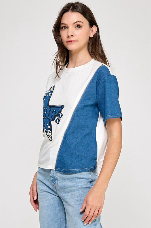 Starry Denim Top