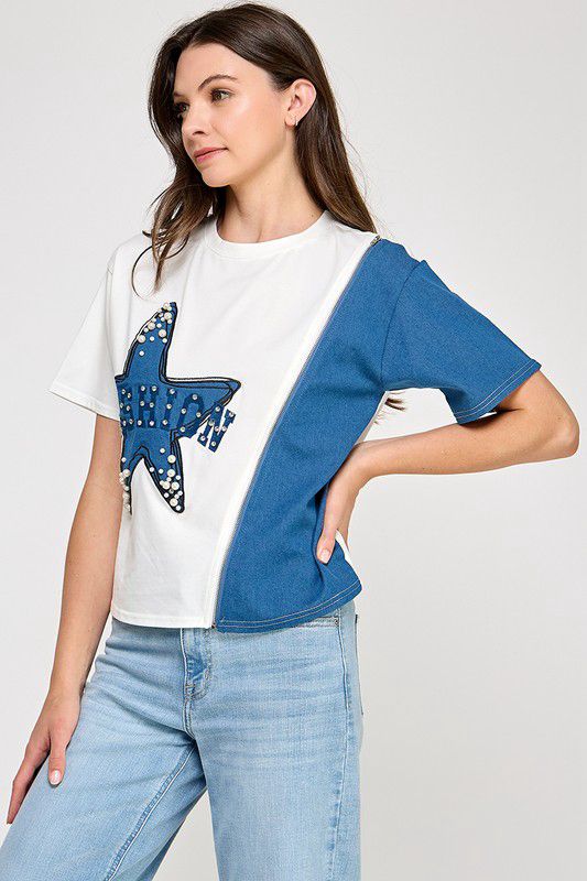 Starry Denim Top