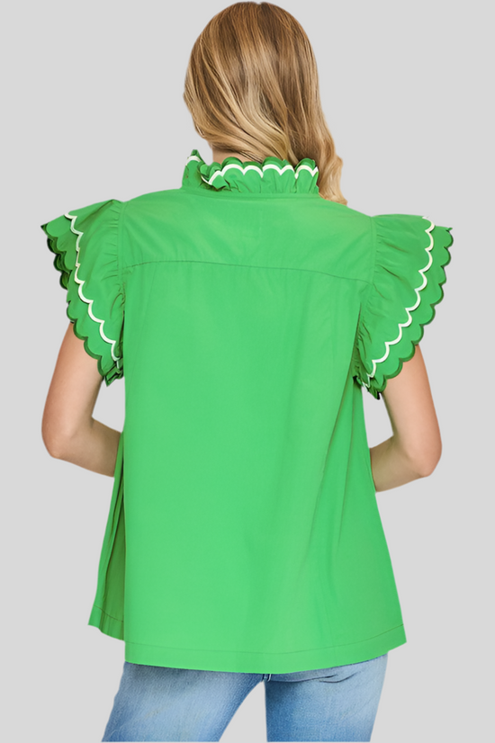Emerald Green Boho Top