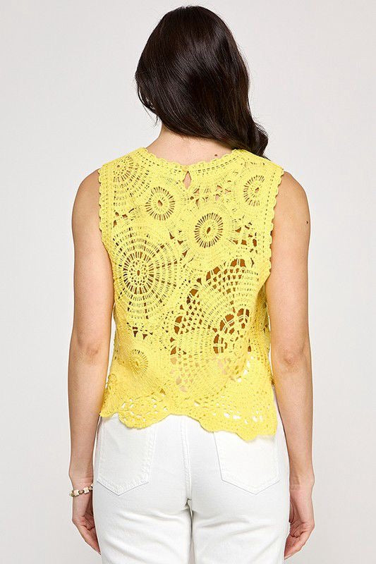 Sun & Fun Sleveless Crochet Top