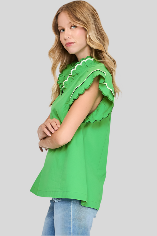 Emerald Green Boho Top