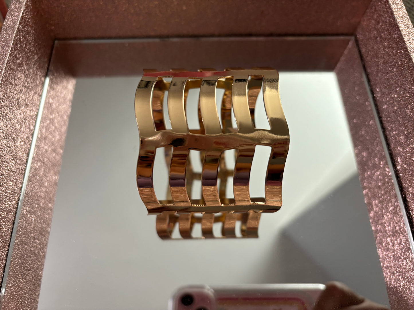 Gold Stripped Cuff Bracelet