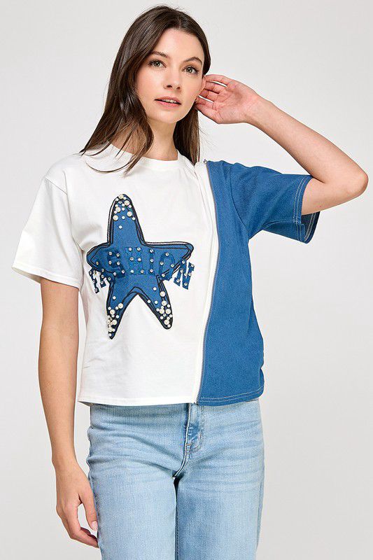 Starry Denim Top