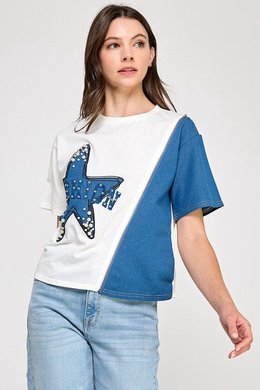 Starry Denim Top