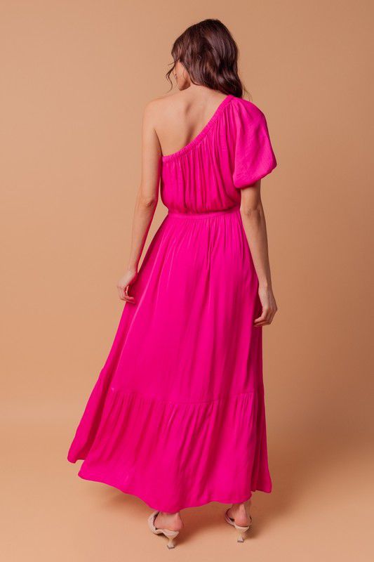 Sophia Black Maxi One Shoulder Dress
