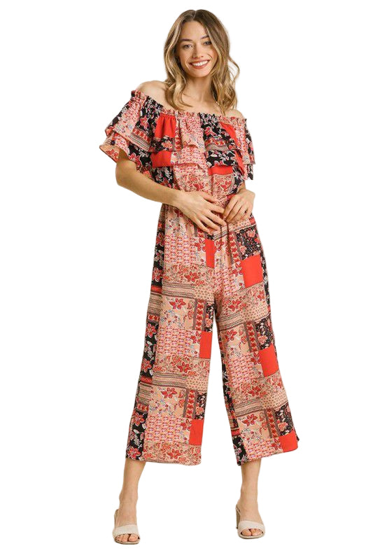 Darem's Off Shoulder Print Jumpsuit