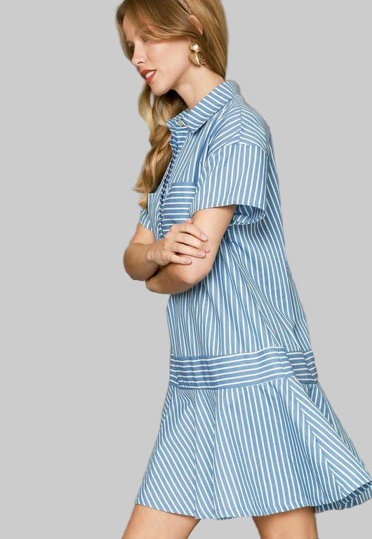 Marina’s Stripes Denim Dress