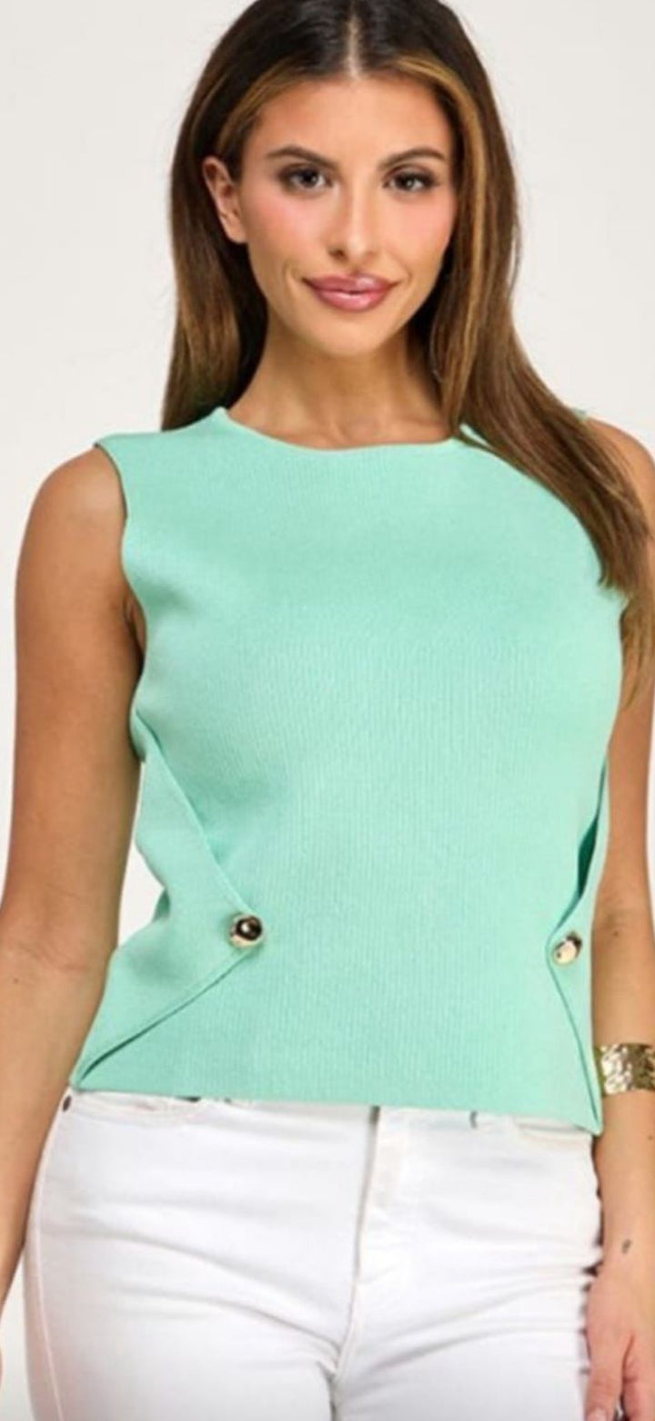 Elisa Mint Contour Top
