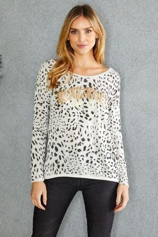 Sequins Logo Animal Print Rock & Roll Shirt