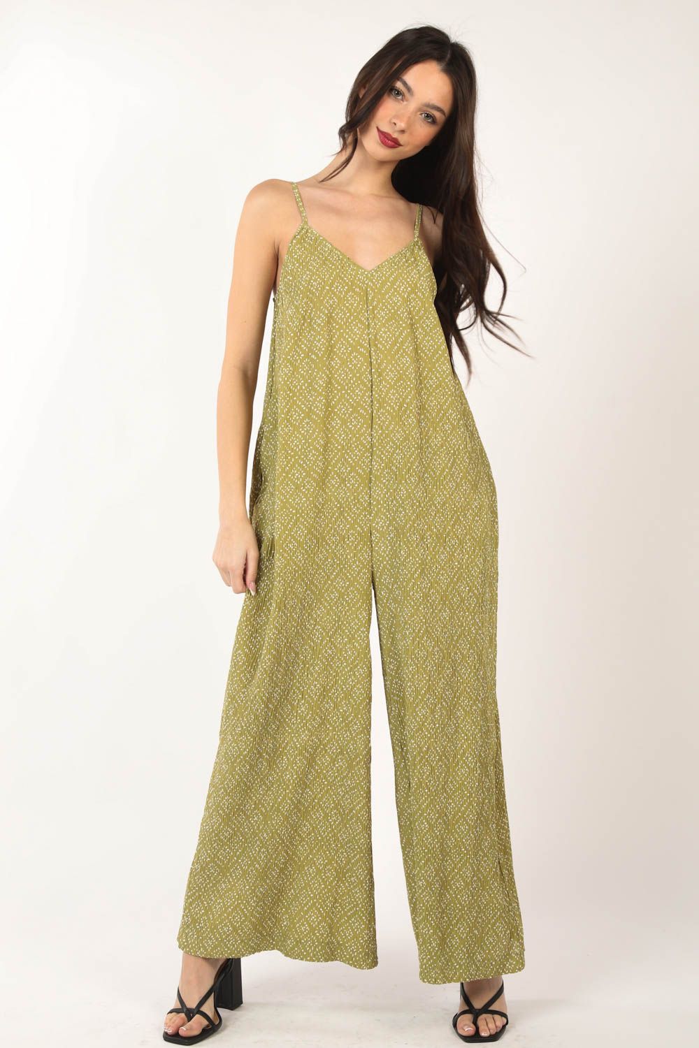 June Olive Dotted Jumpsuit