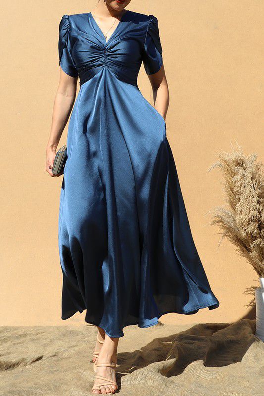 Metallic Twist Midnight Blue Maxi Dress