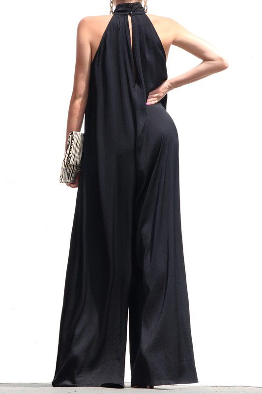 Cleopatra High Neck Band Long Jumpsuit