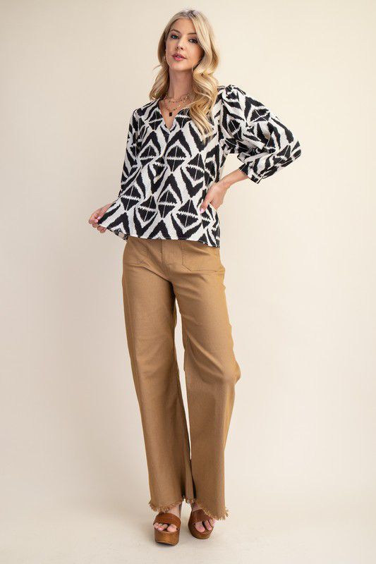 Black & White Shadow Diamonds Blouse