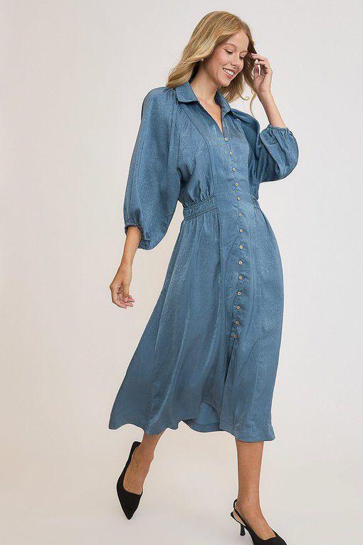 Cloud Dusty Blue Midi Dress