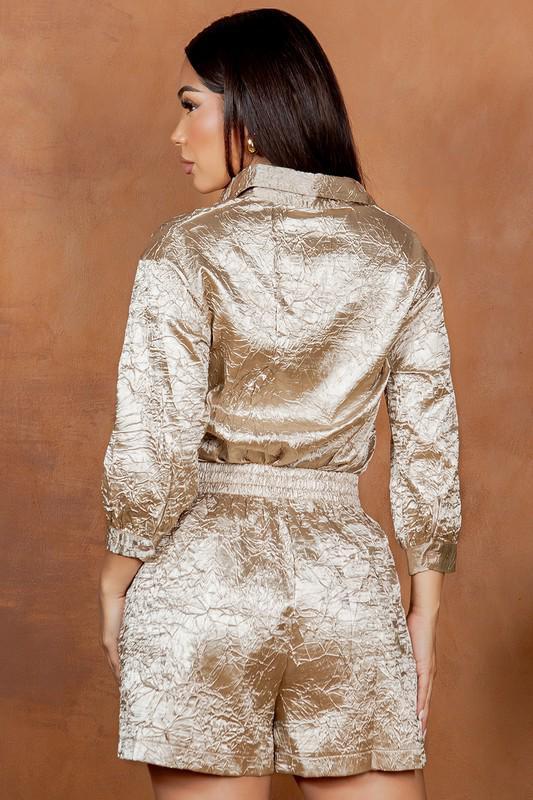 Metallic Gold Short Set