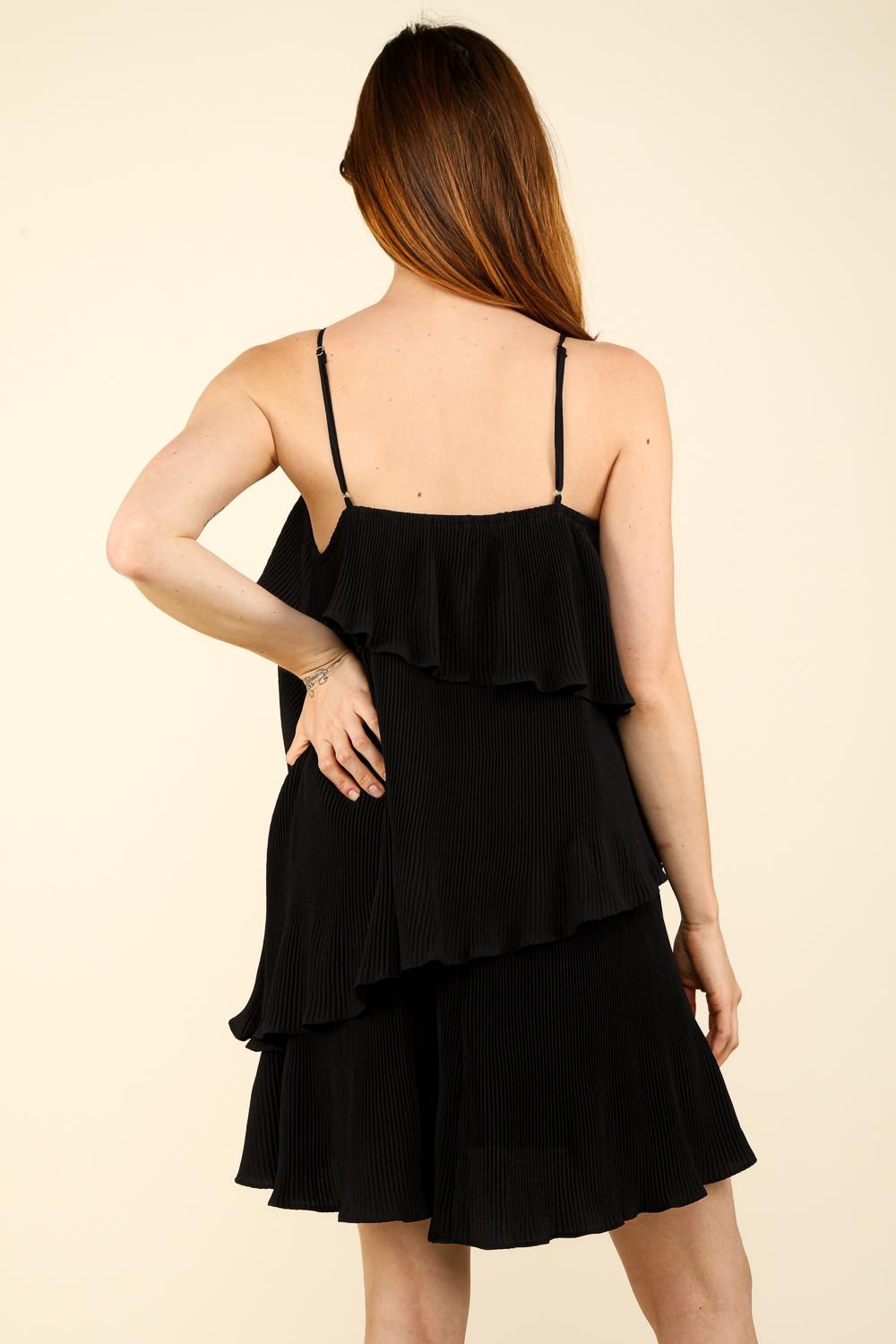 Black Contemporary Cocktail Short Dress