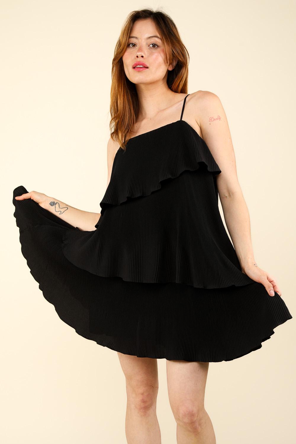 Black Contemporary Cocktail Short Dress