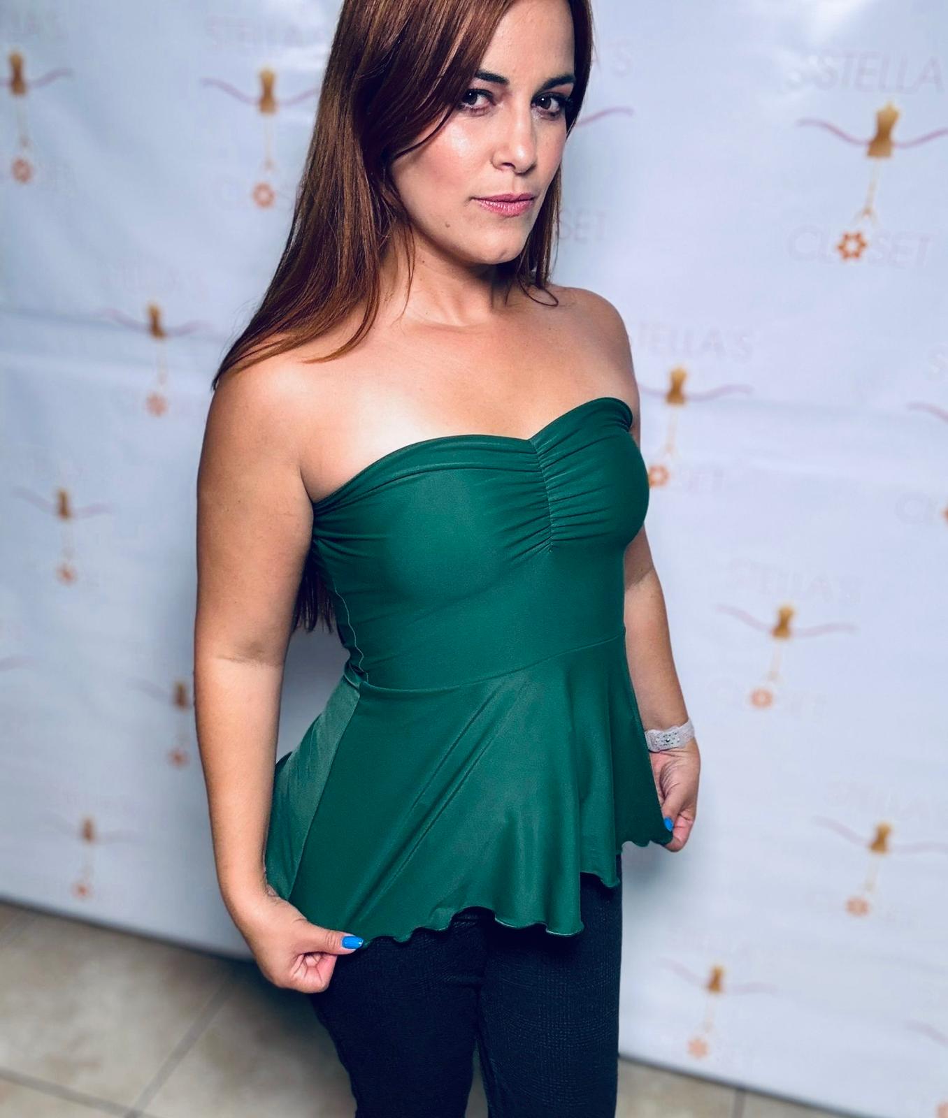 Autumn Green Strapless Top