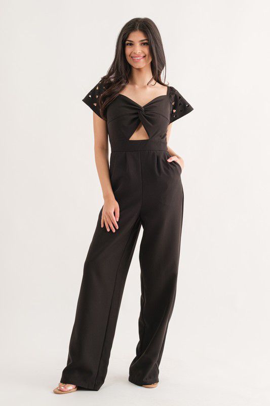 Esther Wide Leg Black Jumpsuit