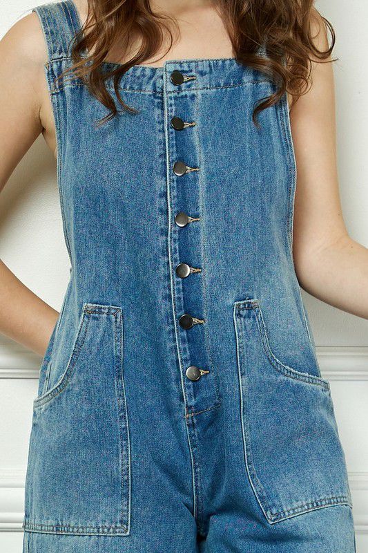 Phoebe Denim Multi Button Fatigue Overall