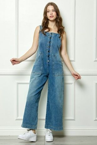 Phoebe Denim Multi Button Fatigue Overall